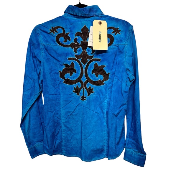 Cowgirl Legend Blue rodeo Show Shirt M - Picture 2 of 7